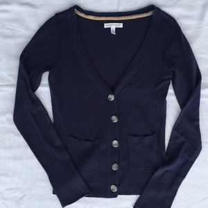 Navy button up cardigan